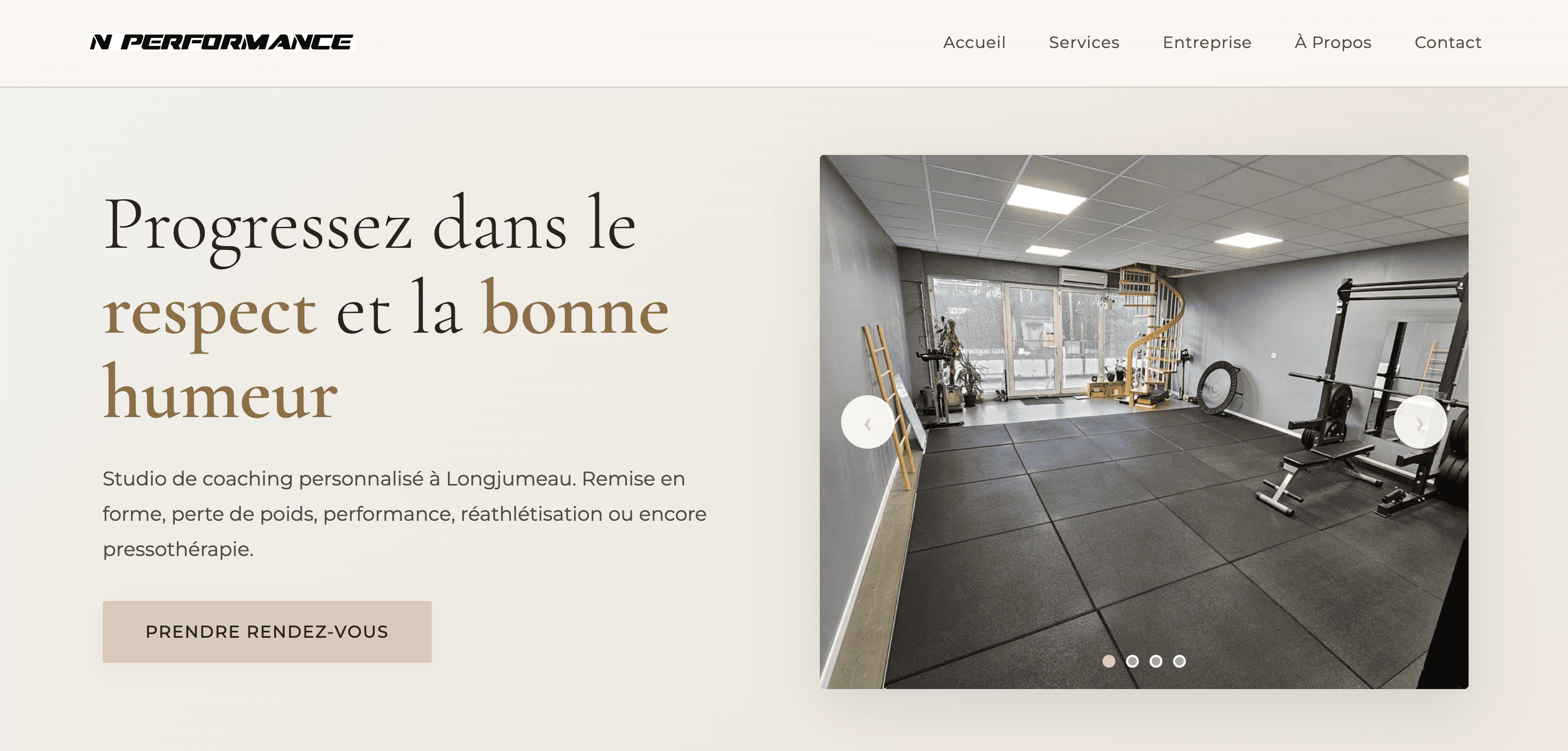 Site Vitrine Salle de sport